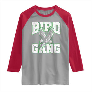 Bird Gang Raglan Shirt Vintage 90s Style Classic EF Fly TS10 Sport Gray Red Print Your Wear