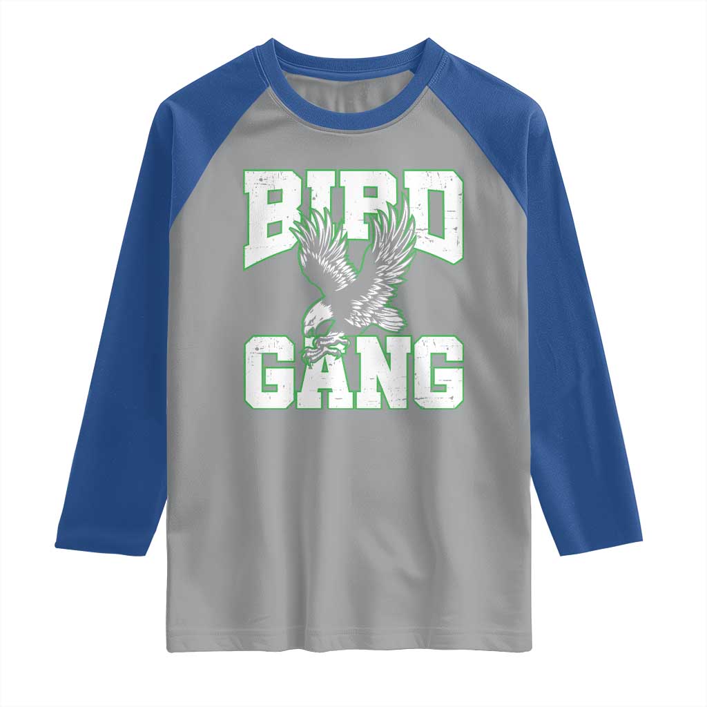 Bird Gang Raglan Shirt Vintage 90s Style Classic EF Fly TS10 Sport Gray Royal Print Your Wear