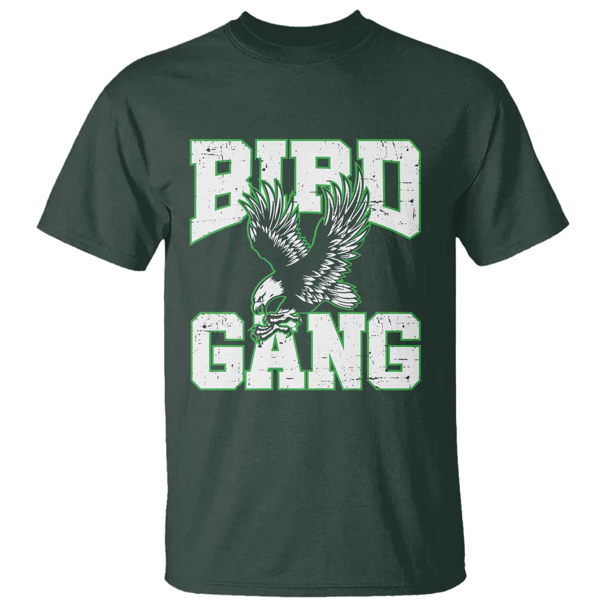 Bird Gang T Shirt Vintage 90s Style Classic EF Fly TS10 Dark Forest Green Print Your Wear