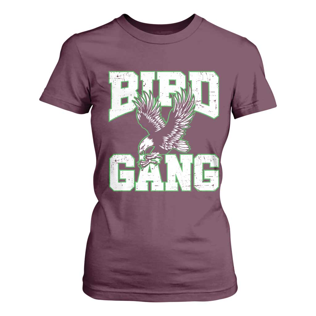 Bird Gang T Shirt For Women Vintage 90s Style Classic EF Fly TS10 Maroon Print Your Wear