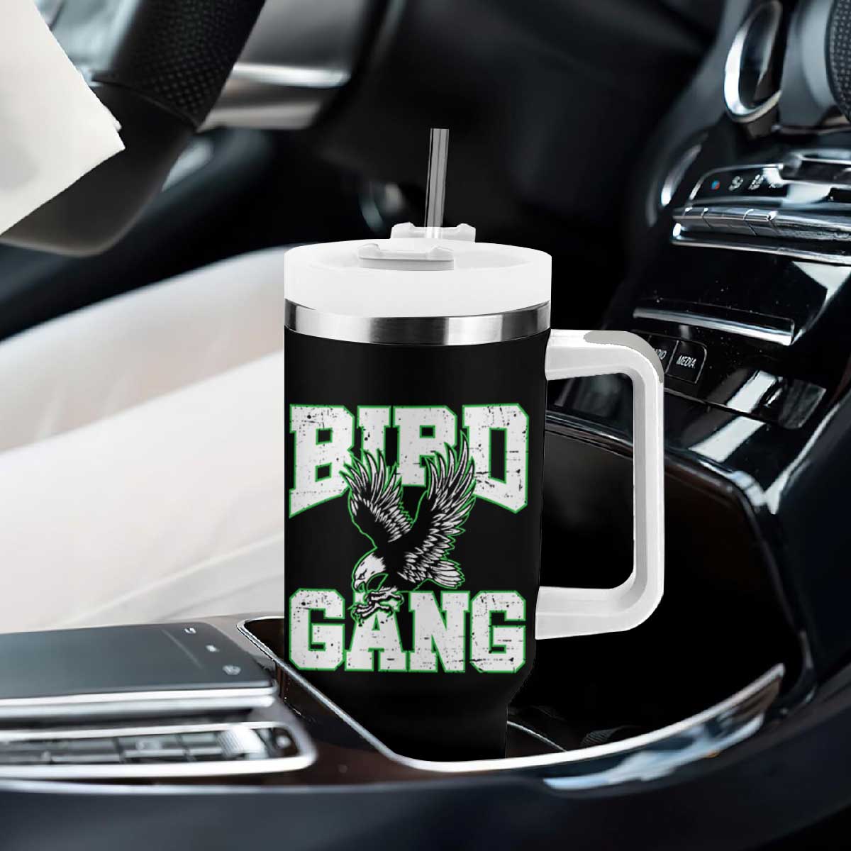 Bird Gang Tumbler With Handle Vintage 90s Style Classic Eagles Fly TS10 Print Your Wear