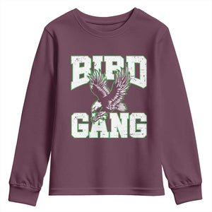Bird Gang Youth Sweatshirt Vintage 90s Style Classic Eagles Fly TS10 Maroon Print Your Wear