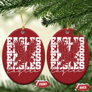 Vintage EF Bird Inspirational Christmas Ceramic Ornament 90s Style Classic PFE Fly TS10 Oval Red Print Your Wear