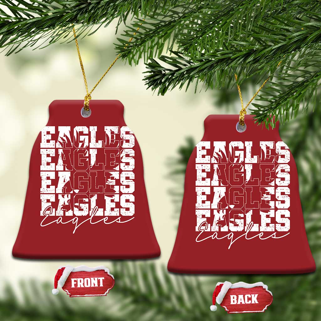 Vintage EF Bird Inspirational Christmas Ceramic Ornament 90s Style Classic PFE Fly TS10 Bell Flake Red Print Your Wear
