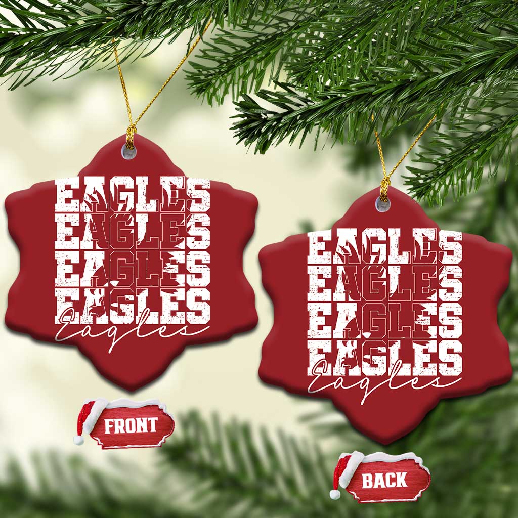 Vintage Eagles Bird Inspirational Christmas Ornament 90s Style Classic Eagles Fly TS10 Snow Flake Red Print Your Wear