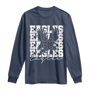 Vintage Eagles Bird Inspirational Long Sleeve Shirt 90s Style Classic Eagles Fly TS10 Navy Print Your Wear