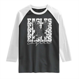 Vintage Eagles Bird Inspirational Raglan Shirt 90s Style Classic Eagles Fly TS10 Black White Print Your Wear