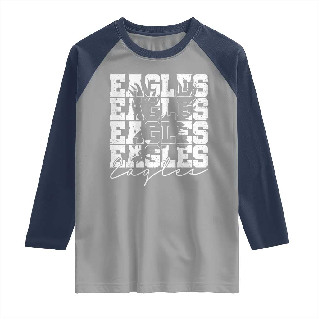 Vintage EF Bird Inspirational Raglan Shirt 90s Style Classic PFE Fly TS10 Sport Gray Navy Print Your Wear