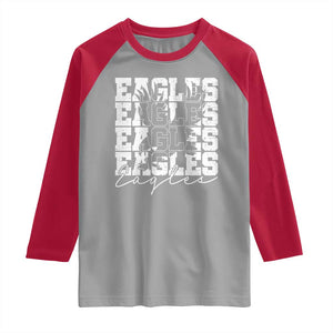 Vintage Eagles Bird Inspirational Raglan Shirt 90s Style Classic Eagles Fly TS10 Sport Gray Red Print Your Wear