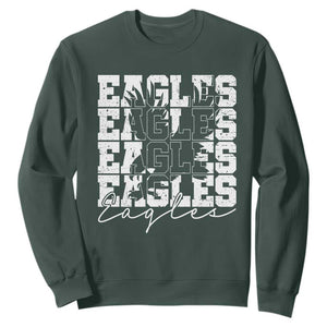 Vintage Eagles Bird Inspirational Sweatshirt 90s Style Classic Eagles Fly TS10 Dark Forest Green Print Your Wear