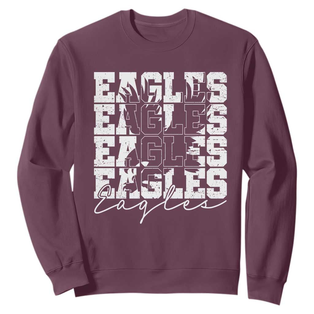 Vintage EF Bird Inspirational Sweatshirt 90s Style Classic PFE Fly TS10 Maroon Print Your Wear