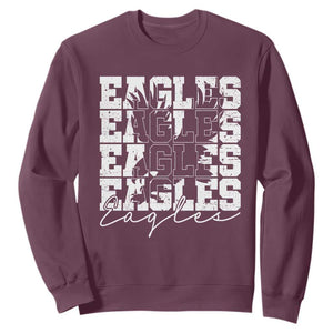 Vintage Eagles Bird Inspirational Sweatshirt 90s Style Classic Eagles Fly TS10 Maroon Print Your Wear
