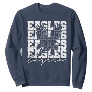 Vintage Eagles Bird Inspirational Sweatshirt 90s Style Classic Eagles Fly TS10 Navy Print Your Wear