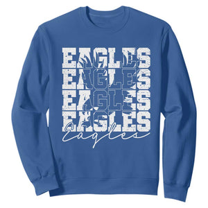 Vintage Eagles Bird Inspirational Sweatshirt 90s Style Classic Eagles Fly TS10 Royal Blue Print Your Wear