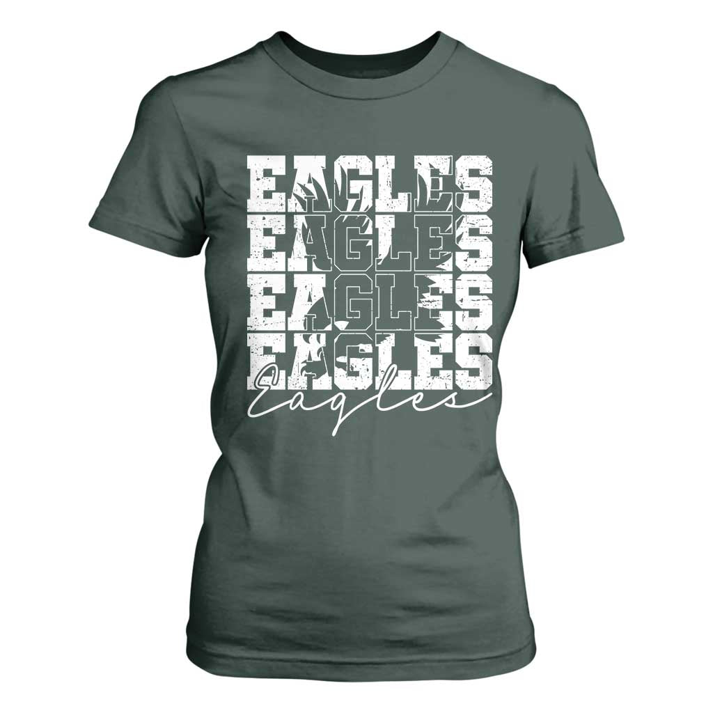 Vintage EF Bird Inspirational T Shirt For Women 90s Style Classic PFE Fly TS10 Dark Forest Green Print Your Wear