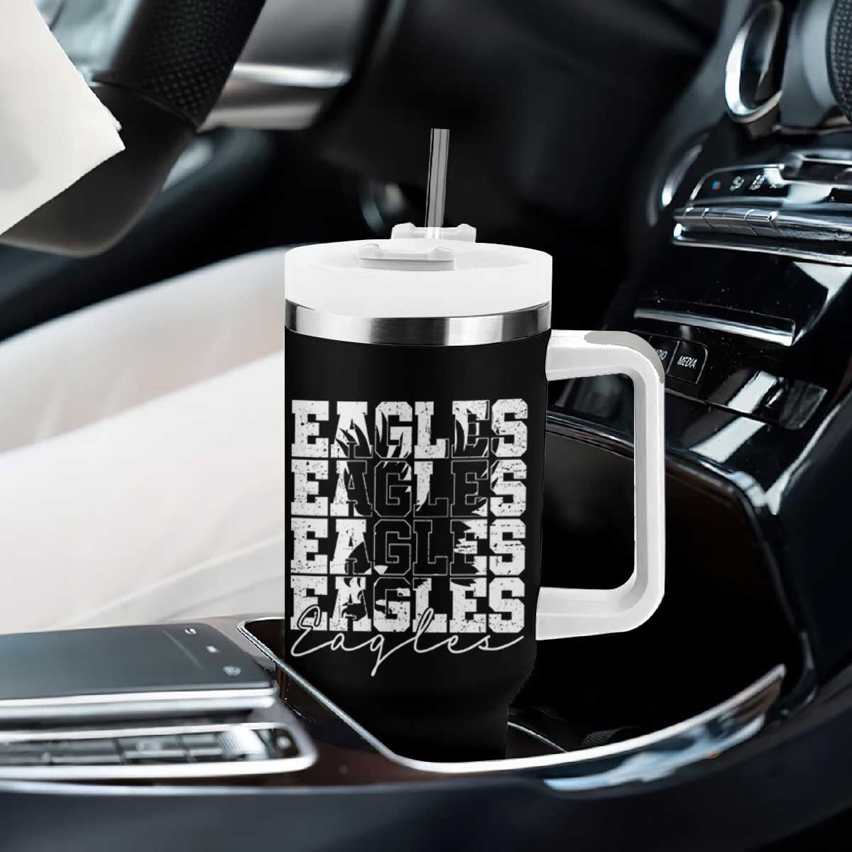 Vintage Eagles Bird Inspirational Tumbler With Handle 90s Style Classic Eagles Fly TS10 Print Your Wear