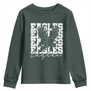 Vintage Eagles Bird Inspirational Youth Sweatshirt 90s Style Classic Eagles Fly TS10 Dark Forest Green Print Your Wear