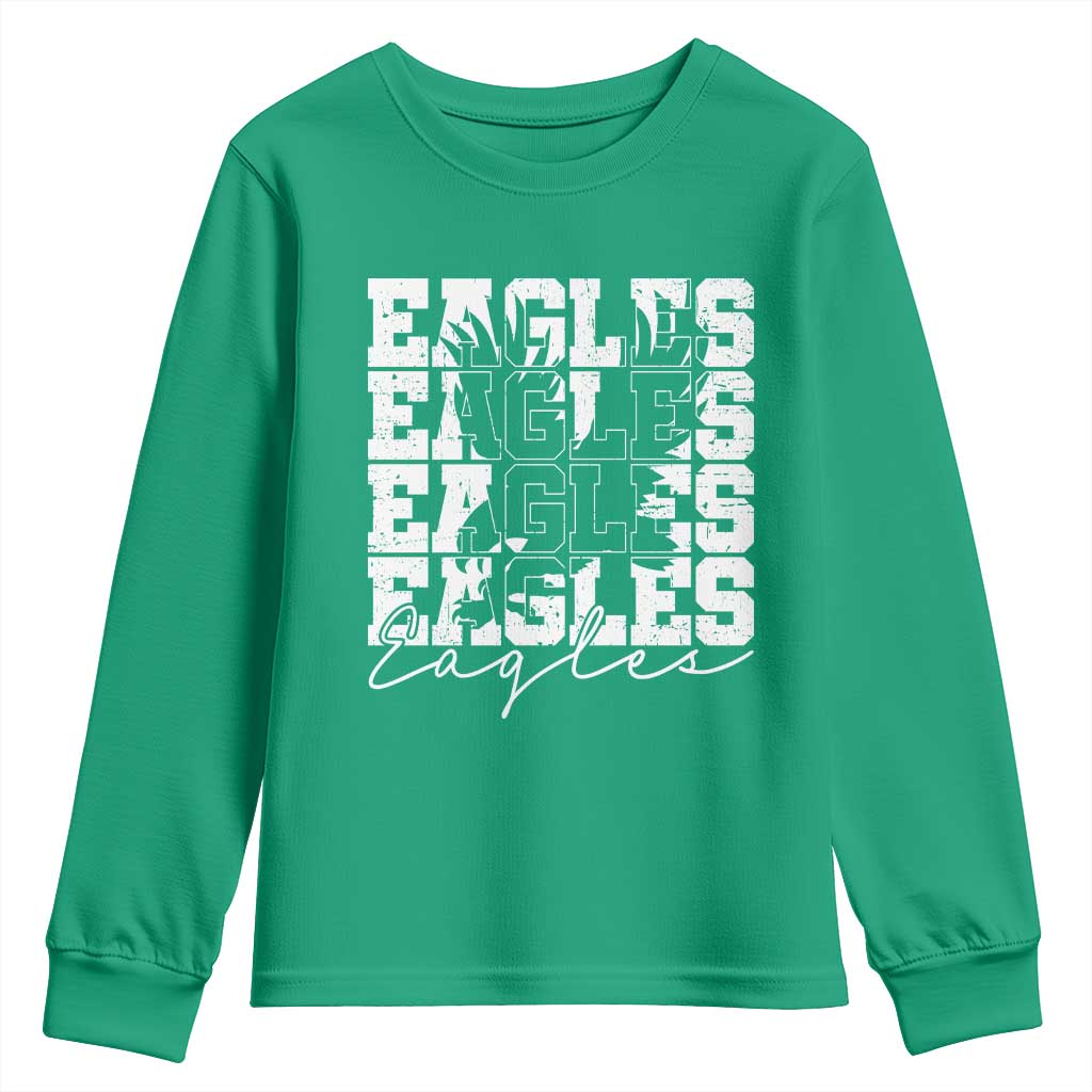 Vintage Eagles Bird Inspirational Youth Sweatshirt 90s Style Classic Eagles Fly TS10 Irish Green Print Your Wear