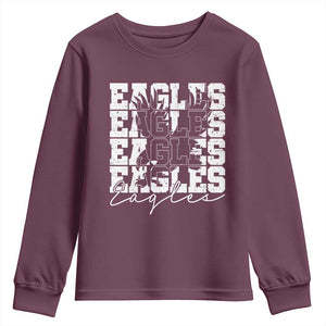Vintage Eagles Bird Inspirational Youth Sweatshirt 90s Style Classic Eagles Fly TS10 Maroon Print Your Wear