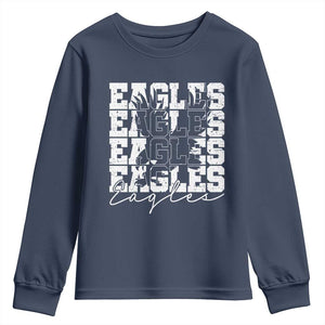 Vintage Eagles Bird Inspirational Youth Sweatshirt 90s Style Classic Eagles Fly TS10 Navy Print Your Wear