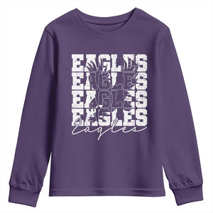 Vintage Eagles Bird Inspirational Youth Sweatshirt 90s Style Classic Eagles Fly TS10 Purple Print Your Wear