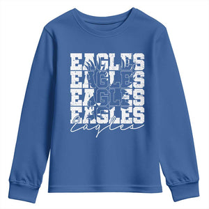 Vintage Eagles Bird Inspirational Youth Sweatshirt 90s Style Classic Eagles Fly TS10 Royal Blue Print Your Wear