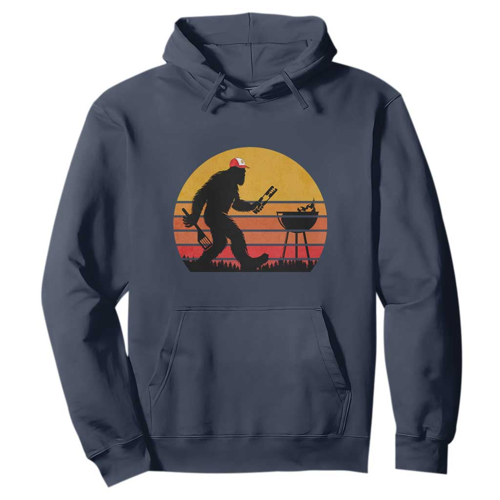 Bigfoot BBQ Hoodie Funny Barbecue Sasquatch Lovers Dad Grill Gift TS10 Navy Print Your Wear