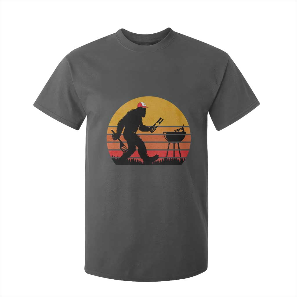 Bigfoot BBQ T Shirt For Kid Funny Barbecue Sasquatch Lovers Dad Grill Gift TS10 Dark Heather Print Your Wear