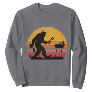 Bigfoot BBQ Sweatshirt Funny Barbecue Sasquatch Lovers Dad Grill Gift TS10 Charcoal Print Your Wear