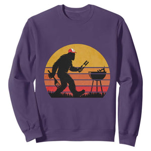 Bigfoot BBQ Sweatshirt Funny Barbecue Sasquatch Lovers Dad Grill Gift TS10 Purple Print Your Wear