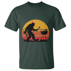 Bigfoot BBQ T Shirt Funny Barbecue Sasquatch Lovers Dad Grill Gift TS10 Dark Forest Green Print Your Wear