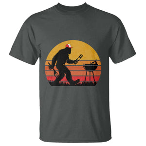 Bigfoot BBQ T Shirt Funny Barbecue Sasquatch Lovers Dad Grill Gift TS10 Dark Heather Print Your Wear