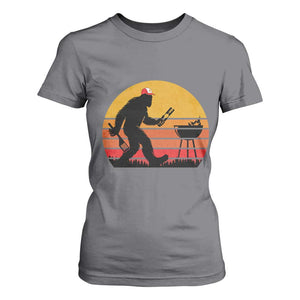 Bigfoot BBQ T Shirt For Women Funny Barbecue Sasquatch Lovers Dad Grill Gift TS10 Charcoal Print Your Wear