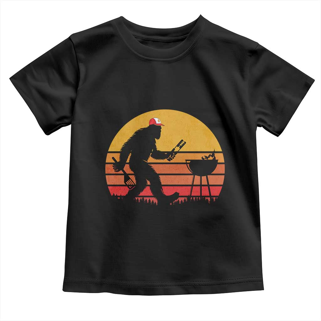 Bigfoot BBQ Toddler T Shirt Funny Barbecue Sasquatch Lovers Dad Grill Gift TS10 Black Print Your Wear