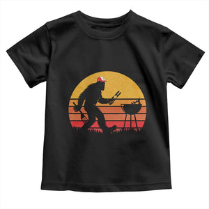 Bigfoot BBQ Toddler T Shirt Funny Barbecue Sasquatch Lovers Dad Grill Gift TS10 Black Print Your Wear