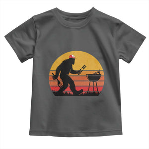 Bigfoot BBQ Toddler T Shirt Funny Barbecue Sasquatch Lovers Dad Grill Gift TS10 Dark Heather Print Your Wear