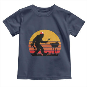 Bigfoot BBQ Toddler T Shirt Funny Barbecue Sasquatch Lovers Dad Grill Gift TS10 Navy Print Your Wear