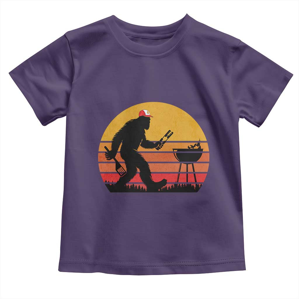 Bigfoot BBQ Toddler T Shirt Funny Barbecue Sasquatch Lovers Dad Grill Gift TS10 Purple Print Your Wear