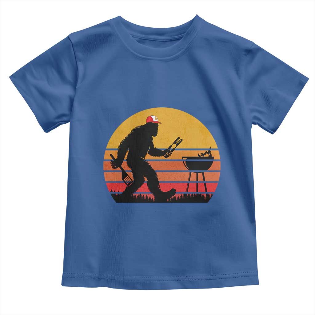 Bigfoot BBQ Toddler T Shirt Funny Barbecue Sasquatch Lovers Dad Grill Gift TS10 Royal Blue Print Your Wear