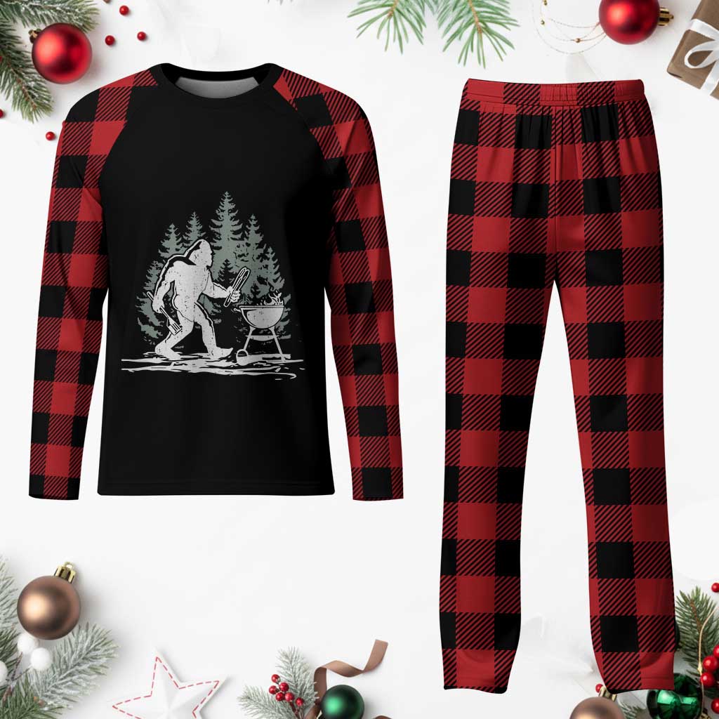 Bigfoot BBQ Plaid Pajama Set Funny Sasquatch Barbecue Dad Grill Gift TS10 Buffalo Plaid Print Your Wear