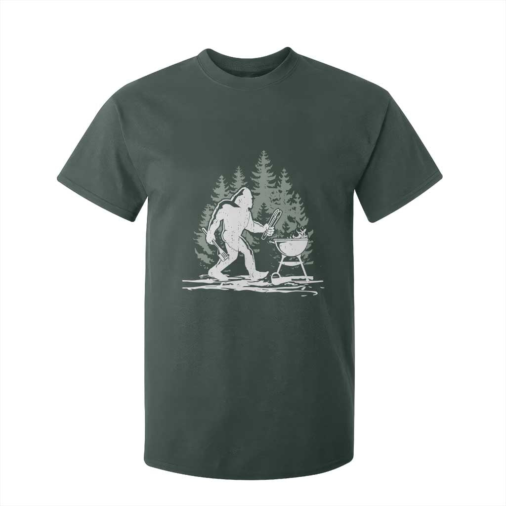 Bigfoot BBQ T Shirt For Kid Funny Sasquatch Barbecue Dad Grill Gift TS10 Dark Forest Green Print Your Wear