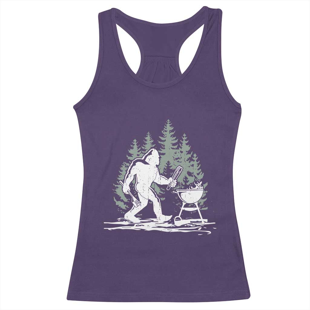 Bigfoot BBQ Racerback Tank Top Funny Sasquatch Barbecue Dad Grill Gift TS10 Purple Print Your Wear