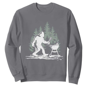 Bigfoot BBQ Sweatshirt Funny Sasquatch Barbecue Dad Grill Gift TS10 Charcoal Print Your Wear