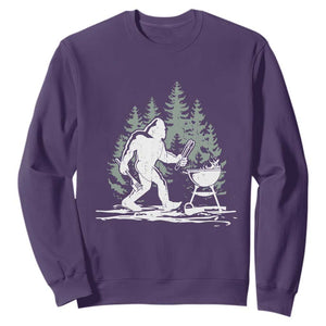 Bigfoot BBQ Sweatshirt Funny Sasquatch Barbecue Dad Grill Gift TS10 Purple Print Your Wear