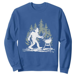 Bigfoot BBQ Sweatshirt Funny Sasquatch Barbecue Dad Grill Gift TS10 Royal Blue Print Your Wear