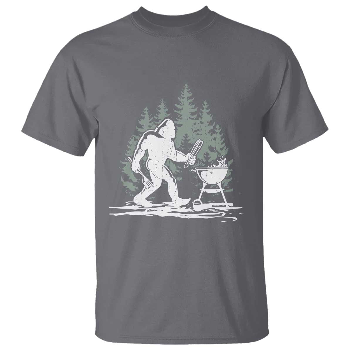 Bigfoot BBQ T Shirt Funny Sasquatch Barbecue Dad Grill Gift TS10 Charcoal Print Your Wear