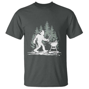 Bigfoot BBQ T Shirt Funny Sasquatch Barbecue Dad Grill Gift TS10 Dark Heather Print Your Wear