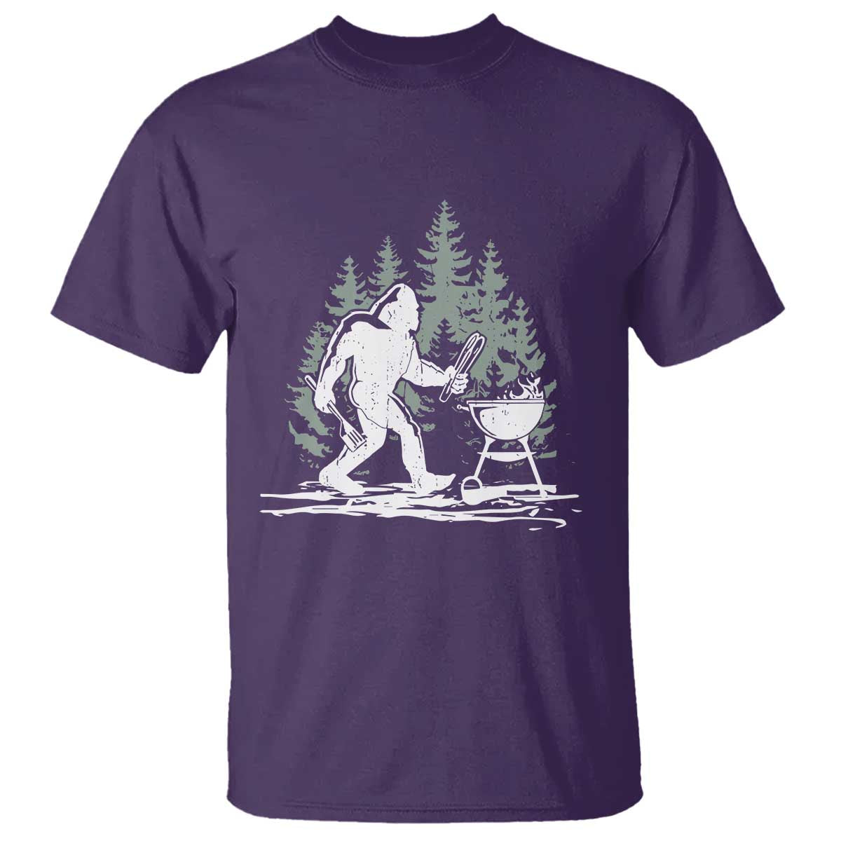 Bigfoot BBQ T Shirt Funny Sasquatch Barbecue Dad Grill Gift TS10 Purple Print Your Wear