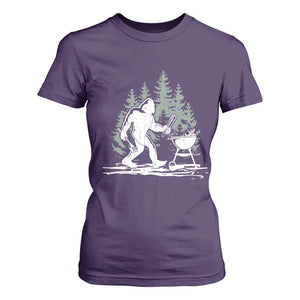 Bigfoot BBQ T Shirt For Women Funny Sasquatch Barbecue Dad Grill Gift TS10 Purple Print Your Wear