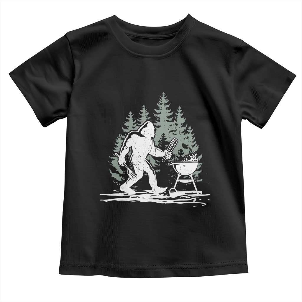 Bigfoot BBQ Toddler T Shirt Funny Sasquatch Barbecue Dad Grill Gift TS10 Black Print Your Wear